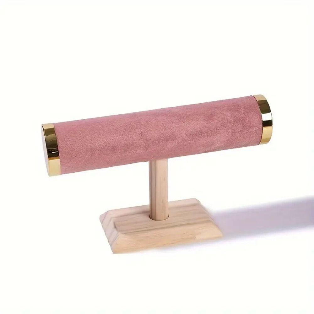 T-bar Jewelry Rack Holder Wooden Jewelry Storage Stand Fashion Bracelet Display Stand  Woman Girls
