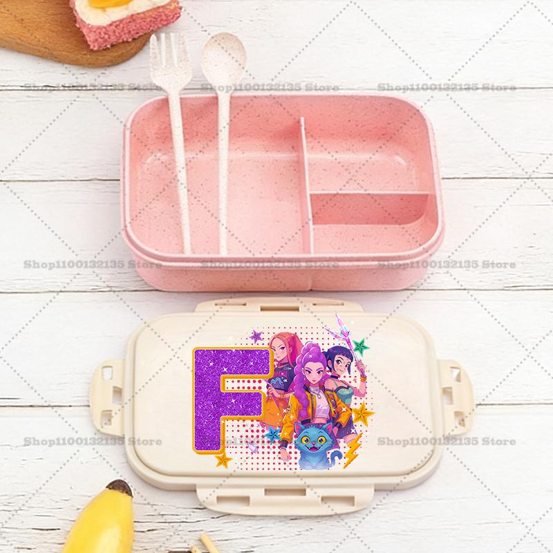 Kpop Loveci Démonů Chlapec Dívka Krabička na oběd Anime Přenosné Bento Boxy Student Hermetická Nádoba na potraviny Jednovrstvá Kapacita Dětský Dárek