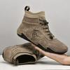 Plus Size Men's High-Top Casual Martin Boots - Warm Cotton Lined for Autumn and Winter