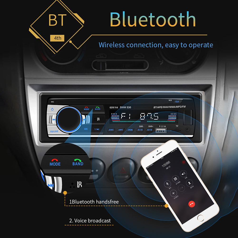 Bluetooth Car Audio Stereo 60WX4 Car Radio 12V In-dash 1 Din FM Aux Input Receiver USB MP3 MMC WMA Car Radio Mp3 Player