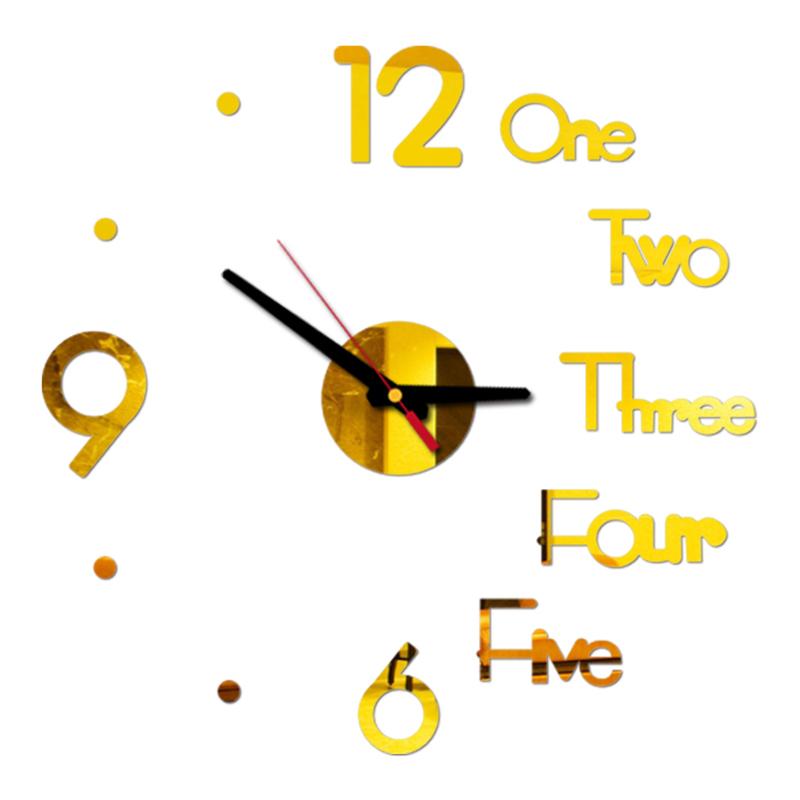 Wanduhr Rahmenlos Digitale Wanduhren DIY Acryl Wandaufkleber Quarz Leise Uhr für Zuhause Büro Wanddeko Horloge Murale