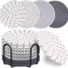 8 Cotton Rope Woven Placemats and Coasters: Handcrafted, Minimalist Coasters with a Japanese-Style Table Setting