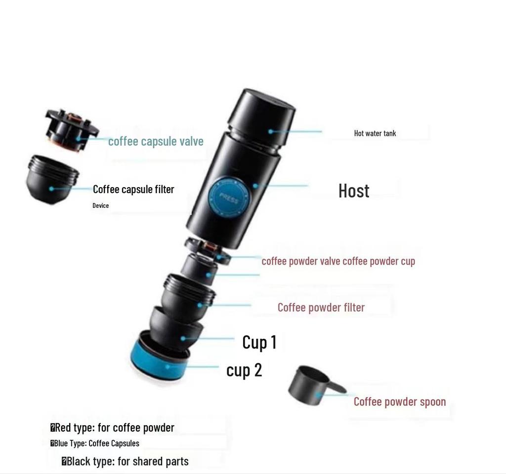 Portable Wireless Electric Coffee Maker with Logo - Automatic Espresso Capsule for Travel and Home Use