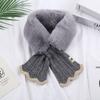 Winter New Woolen Scarve Female Lace Mermaid Warm Neck Cover Knitted Wool Collar Splicing Scarve Women's Scarve