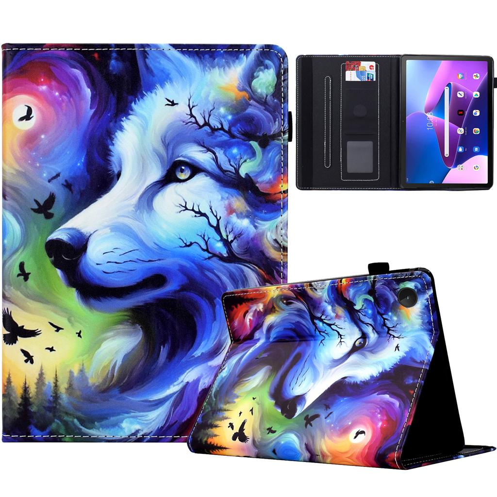 For Lenovo Tab M10 (Gen 3) Case Pattern Printing Card Holder Leather Tablet Stand Cover