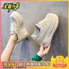 thick-soled little white shoes women's hollow breathable board shoes 2025 summer new inner height-increasing women's shoes small casual shoes