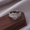 Exquisite Zircon Heart Crossover Ring: Unique, Non-Fading Design for Women, Cold Style Finger Accessory
