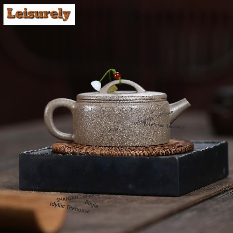 190ml Yixing Purple Clay Teapots Handmade Large Caliber Pot Raw Ore Section Mud Tea Maker Kettle With Infuser Zisha Tea Set Gift