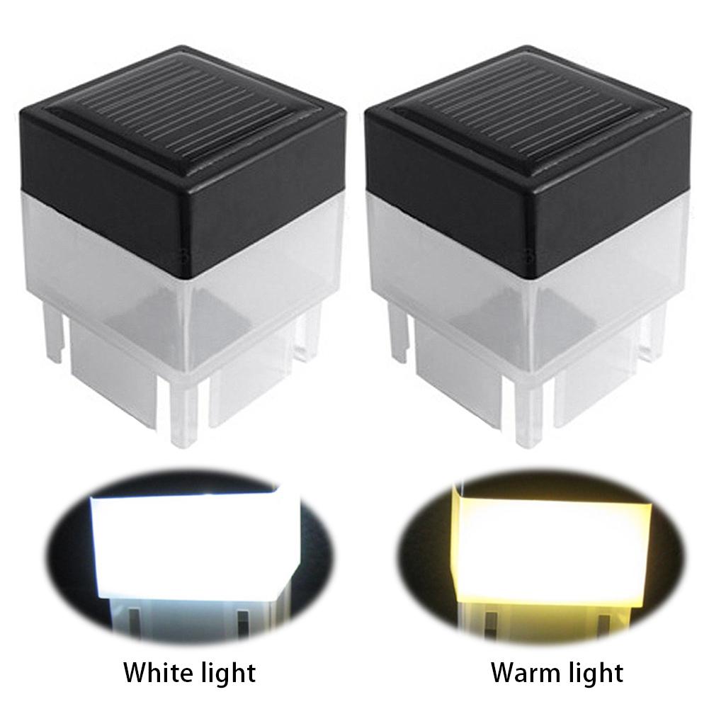 Solar Post Light Modern Fence Deck Lamp Auto On/Off Square Column Fixture Fence Pillar Lamp for Outside Garden Patio