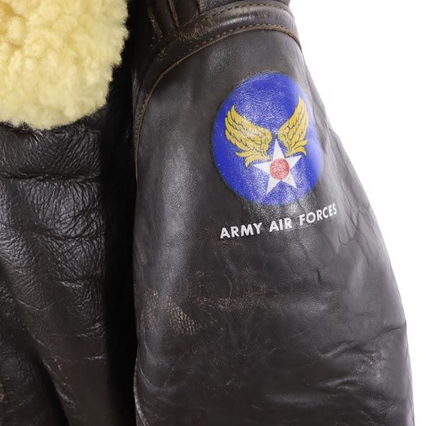 REAL McCOY B-3 Typ Schaffell Fliegerjacke 40 Braun Mouton Herren Gebraucht