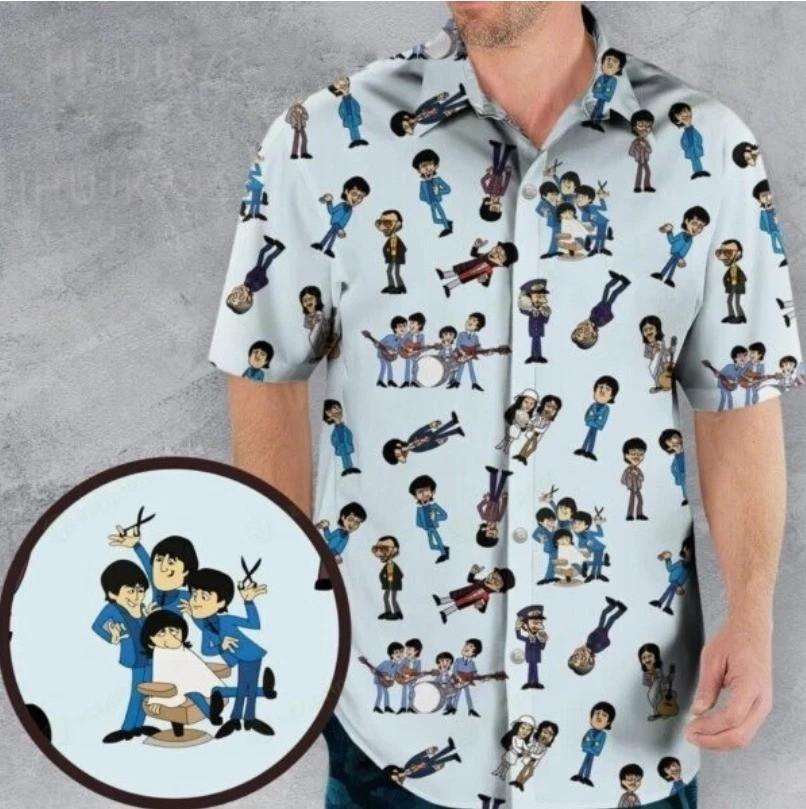 The Beatles Cartoon 70s Hawaiian Shirt, Best Music Gifts Unisex T-Shirt XXXXL