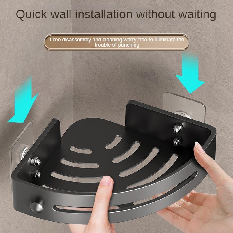 2PCS Bathroom Shelves Kitchen Storage Organizer Plastic Shampoo Rack Shower Shelf Bathroom Accessories No Drill Shelf