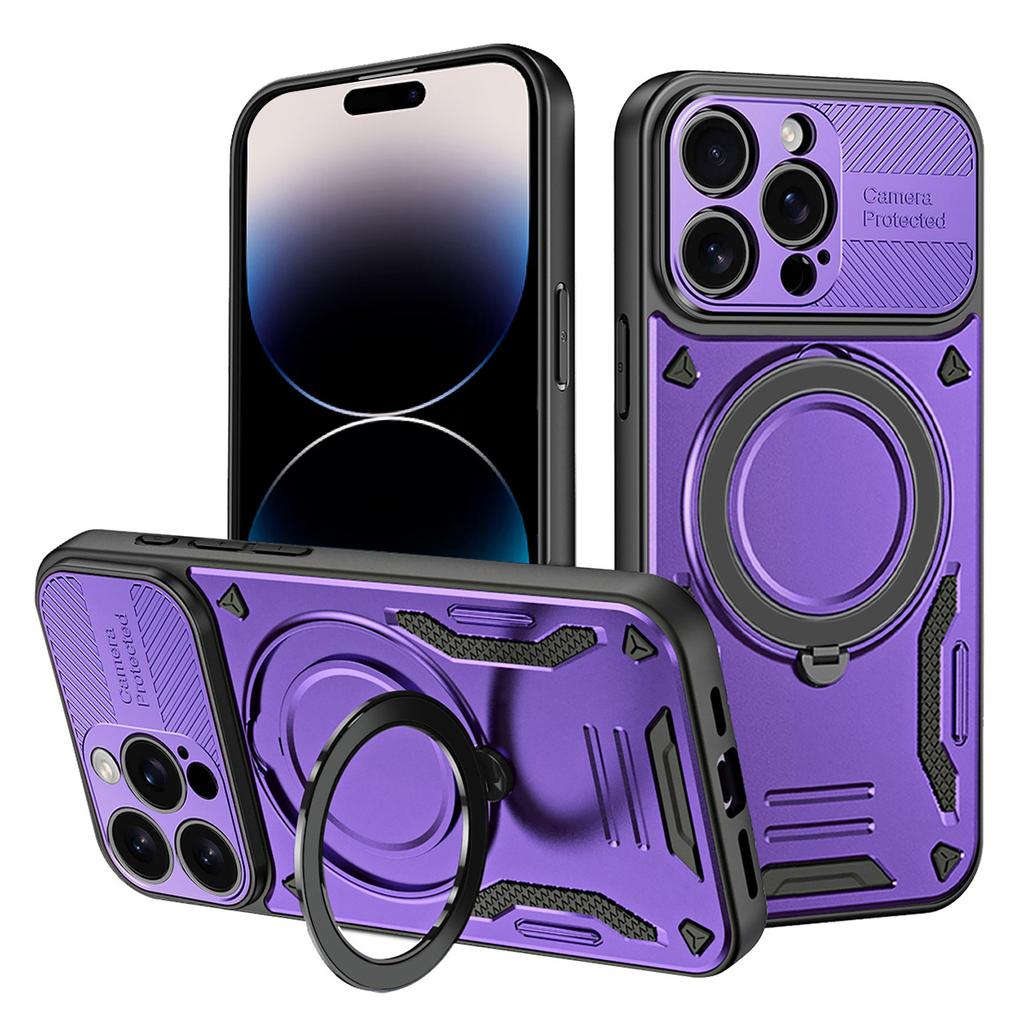 For iPhone 14 Pro Max Case Compatible with MagSafe Shockproof TPU + PC Phone Back Cover with Kickstand