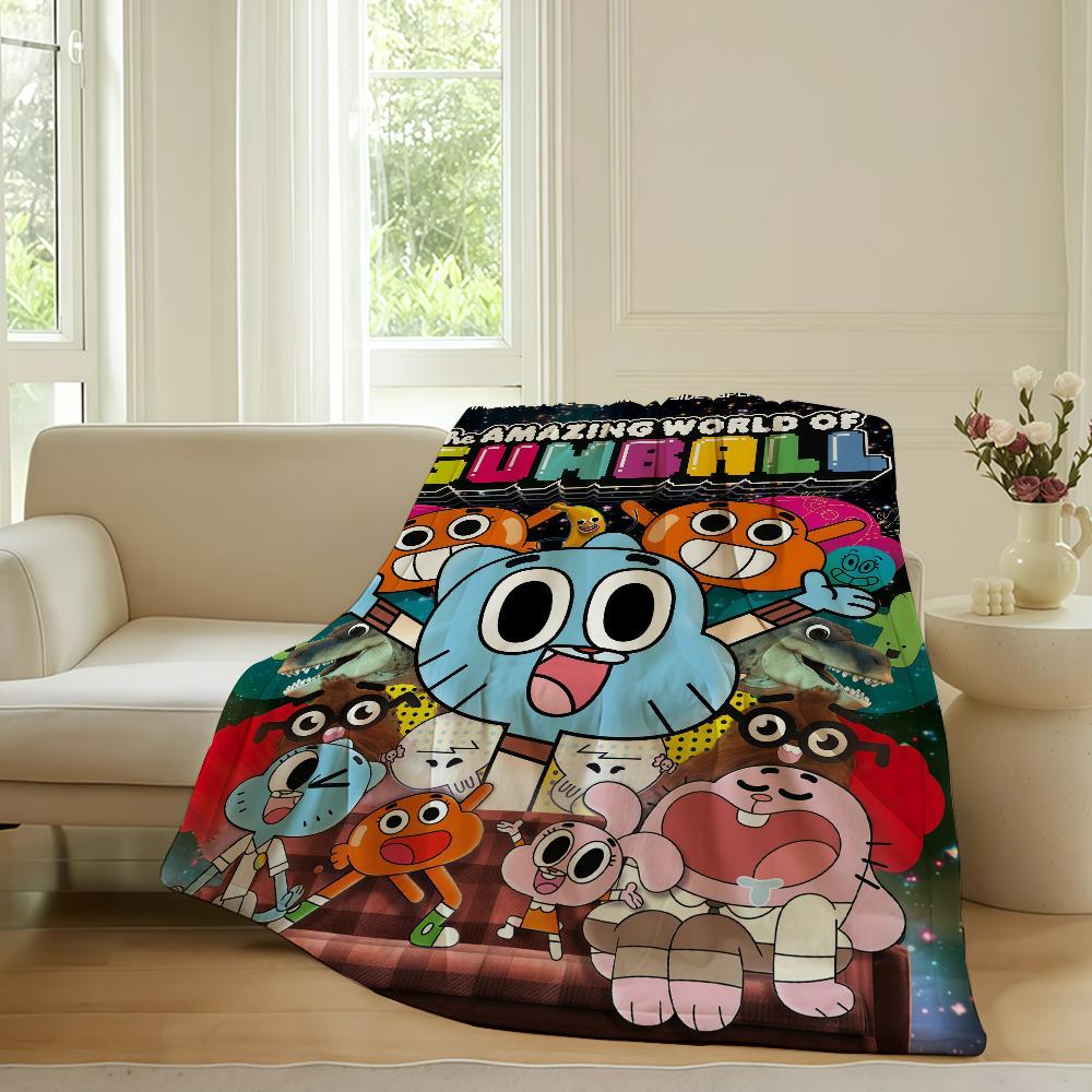 Cartoon T The A Amazing W World of G Gumball Blanket For Sofa Office Bed Plane Travel Sleep Read Relax Camping Soft And Warm