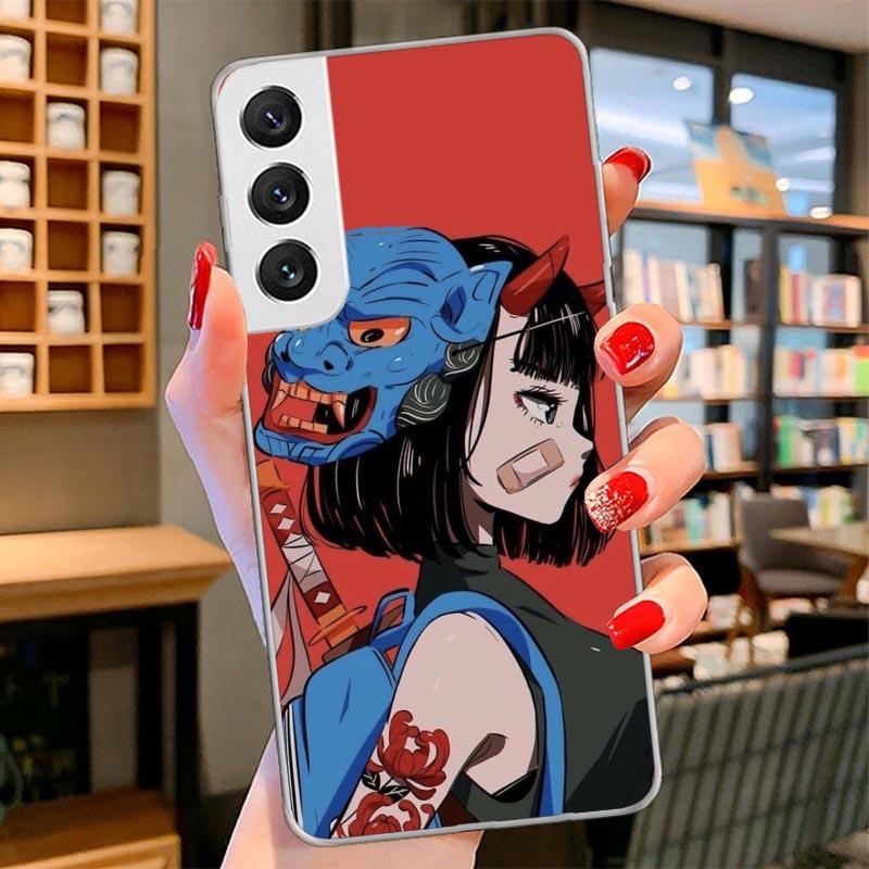 Japanese Style Anime Girl Cover Phone Case For Samsung Galaxy S26 S25 Edge S24 Ultra S23 S22 Plus S21 S20 FE Soft Fundas Shell G