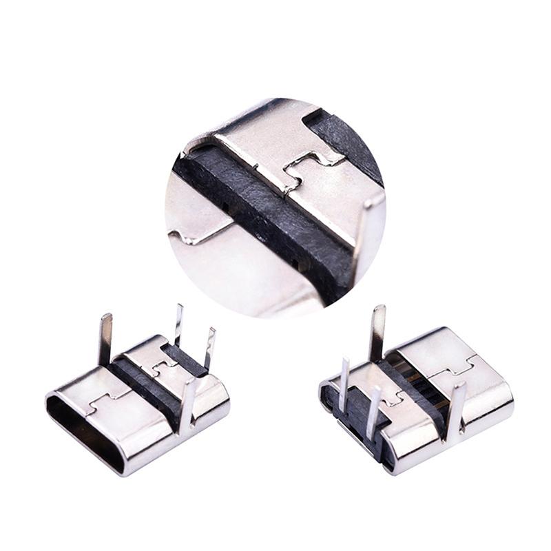 10X Micro Usb 2Pin 90 Degrees B Type Female Connector For Mobile Phone Connector