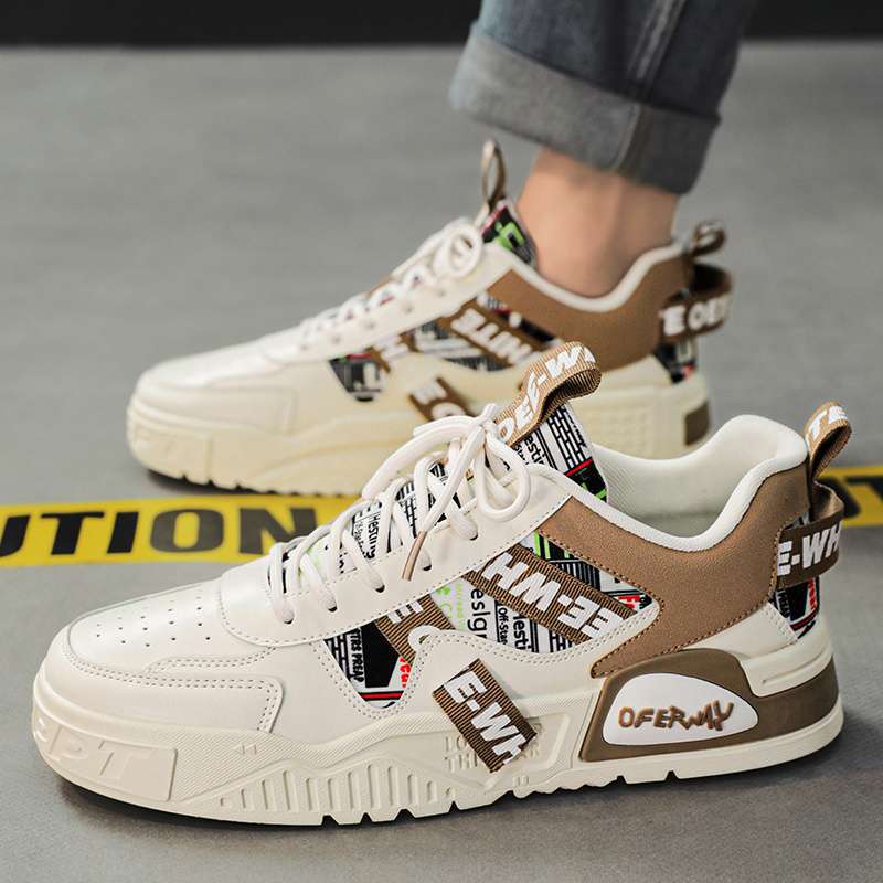 Men's Shoes Summer Breathable Board Shoes Black and White Panda Platform Soles Student Trend Sports Shoes Men's Height-increasing Casual Trendy Shoes