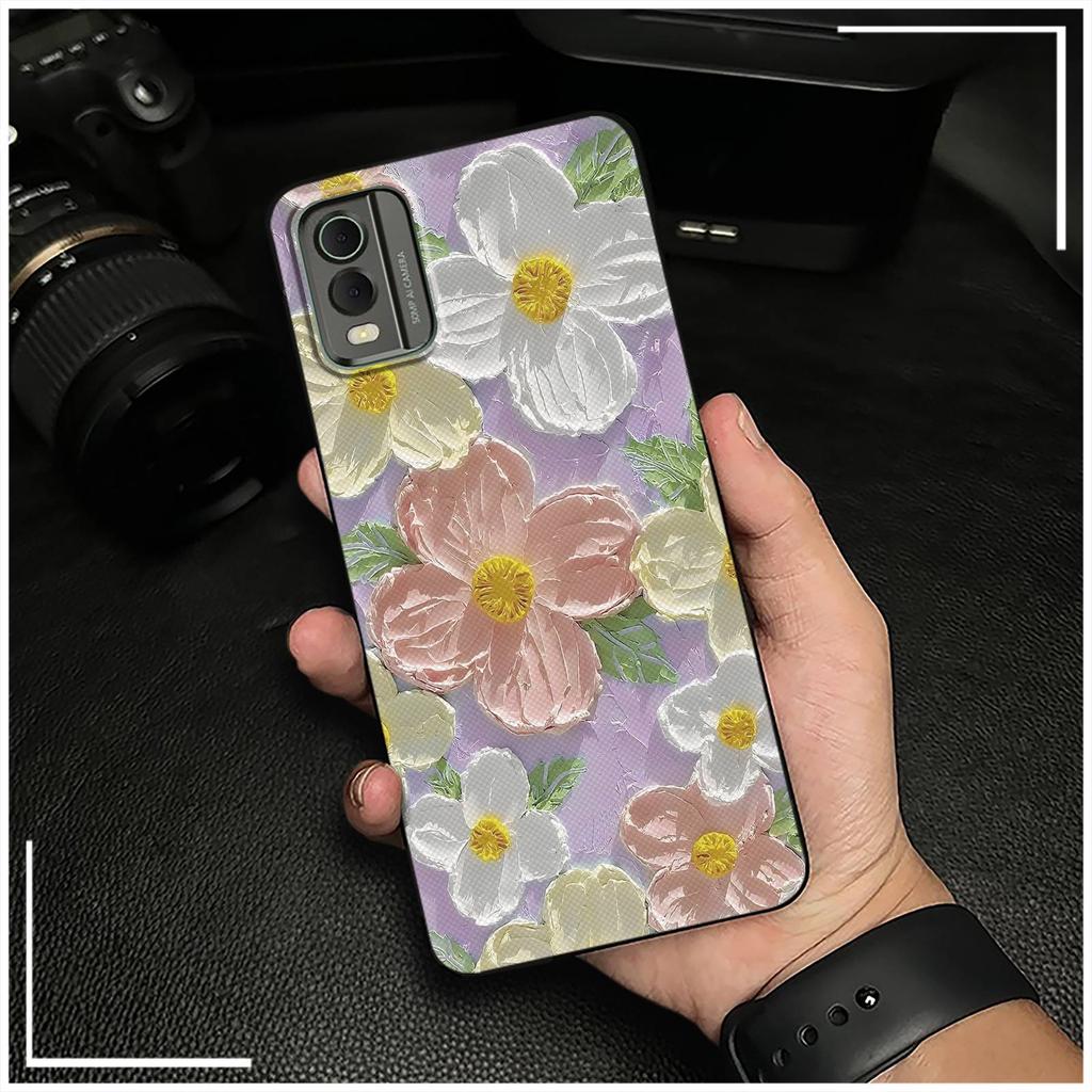 Cute Anti-dust Phone Case For Nokia C32 Waterproof Flower Back Cover Full Wrap Dirt-resistant Durable Protective TPU