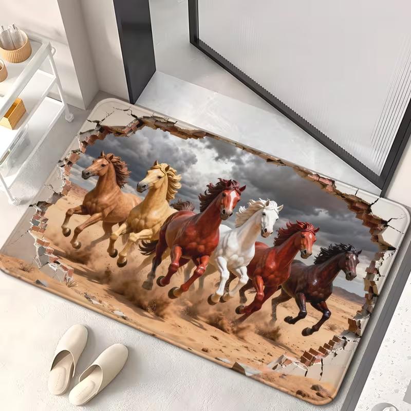 

Luminous X-ray Horse Dissection Art Floor Mat Modern Door Mat Suitable for Home Horse Decoration Door Mat Welcome Door Mats 40cm x 60cm