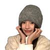 Fashion versatile big head circumference knitted wool hat winter hat women's bow sweet ear protection warm hat