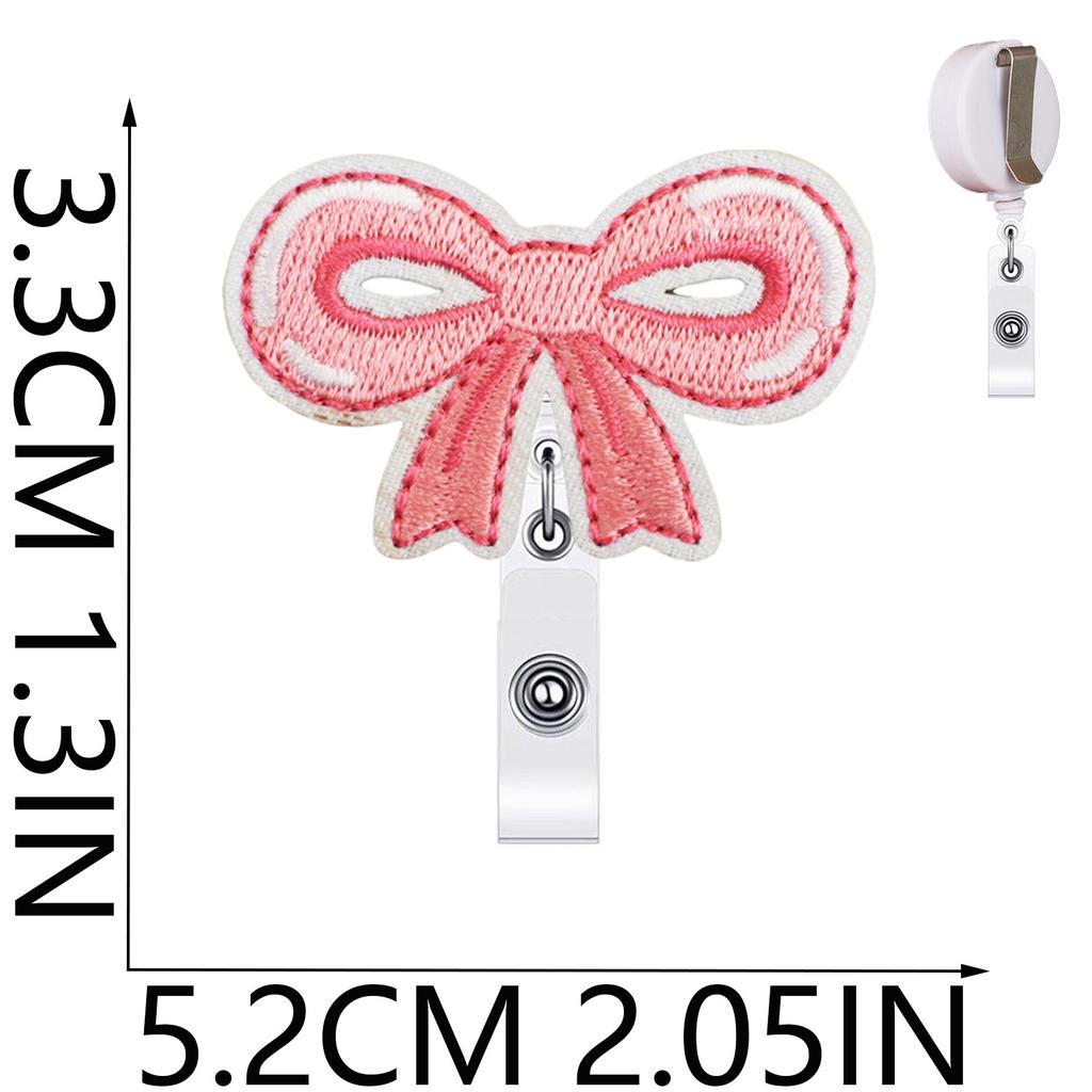 Id Clip Decorative Bow Embroidery Cloth Sticker Easy Pull Patch Sticker Cherry Bow Computer Embroidery Label Ironing