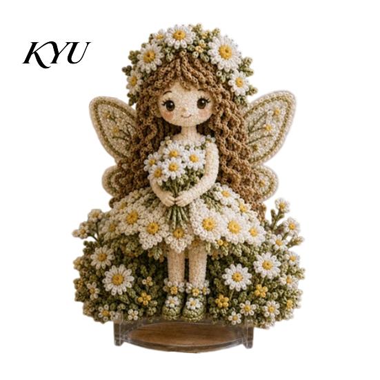 Einzigartiges Weihnachtsgeschenk für Sie Blumenfee Stoff-Poke-Art-Set, 3D-Puppe Stanzen Bastelbedarf Anfänger Nadelstickerei Bastelset Erwachsene,