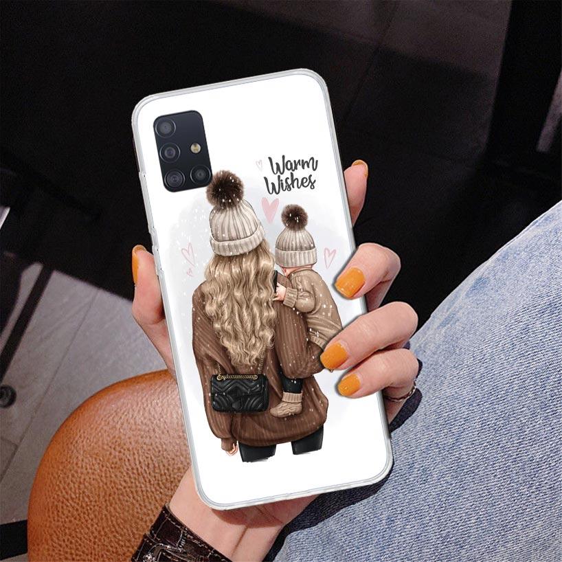 Baby Mom Girls Phone Case For Samsung Galaxy A52 A32 A22 A12 A51 A31 A50S A30S A20S A10S Note 20 Ultra 10 Plus S10 A72 A71 Galax