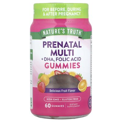 Prenatal Multivitamin, Dha, Folic Acid Gummy, Delicious Fruit, 60 Gummies