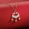 Full Diamond Safety Lock Necklace Female Guochao New Chinese Niche Personality Versatile Bell Necklace Gift Female Quality