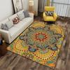 Mandala Pattern Carpet with Boho Star Design, Yellow and Red Tones Suitable for use as an anti-slip for living room bedroom sofas