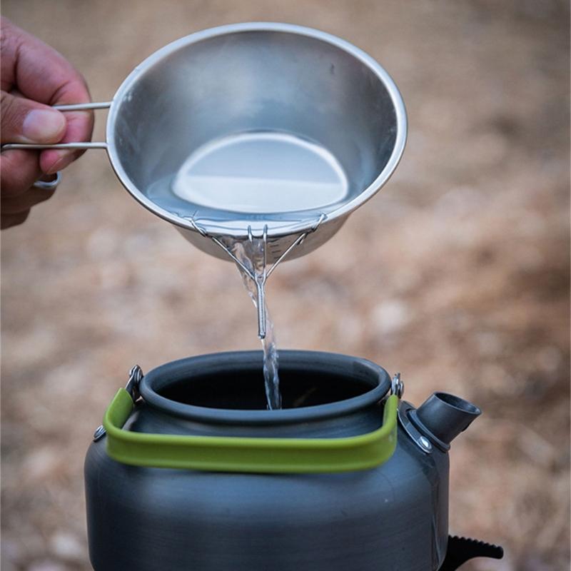 Portables Stainless Steel Cup Pouring Rack Camping Bowl Water Guide Frame Suitable for Various Size
