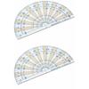 [Set of 2] KOKUYO Protractor Manabisuto Made of Recycled PET Resin 90x50mm Semicircle GY-GBA310