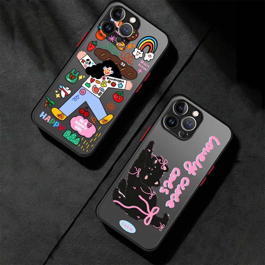 Cartoon Character Cat Case for iPhone 17 Pro Max 16 Plus 14 7 8 SE 15 11 XS XR 13 Mini Air 12 Funda Back Phone Cover
