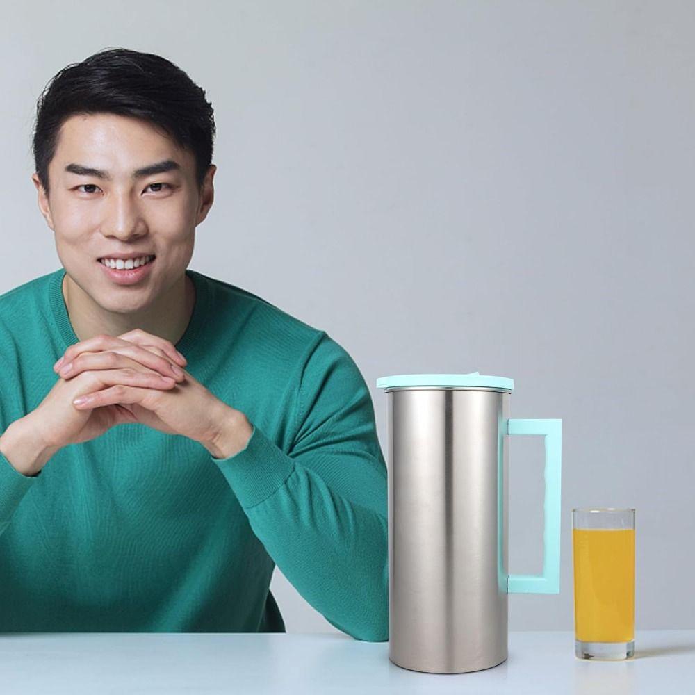 Stainless Steel Metal Water Bottle Anti-scalding Handle Cold Brew Coffee Maker  Travel