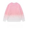 Men's High-End Gradient Color Sweater - Velvet, Round Neck, Long Sleeve Knit Pullover for Autumn/Winter.