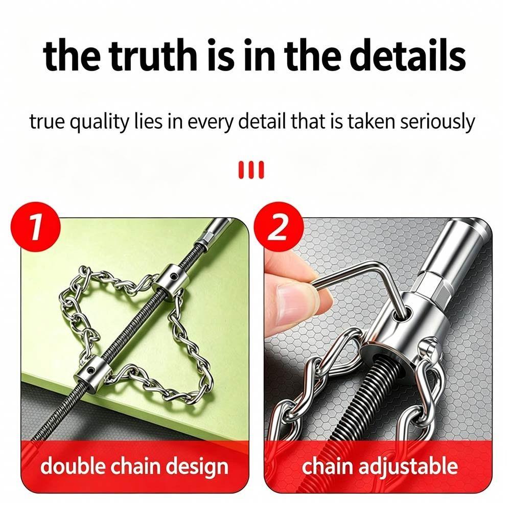 Dual Chain Structure Toilet Pipe Dredger Pipeline Blockage Remover Home Pipeline Decontamination
