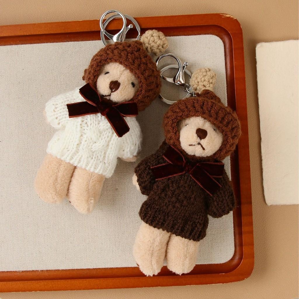 Plush Bear Keychain With Cartoon Animal Pendant For Bags And Gifts