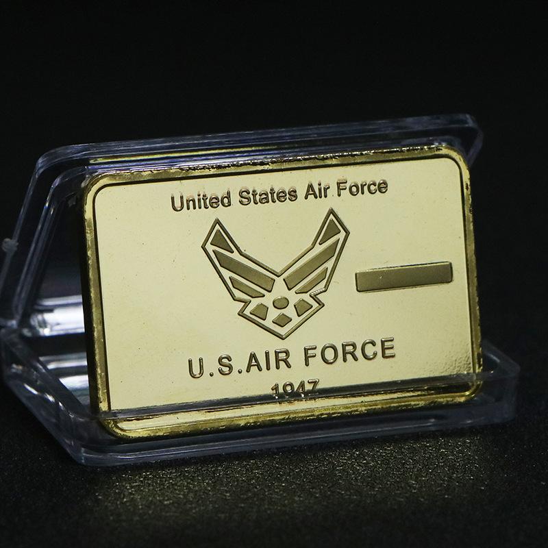 American commemorative coins, airplane square plated gold bars, gold coins, collectible commemorative foreign currencies, square gold bars