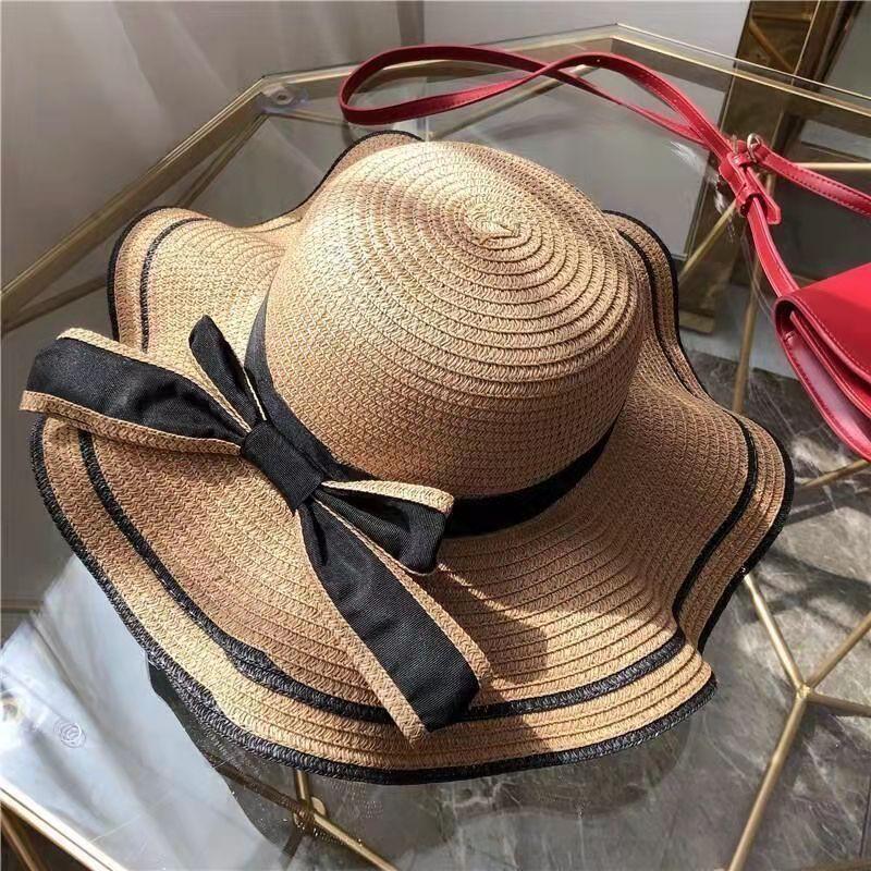 Women's Summer Straw Hat Beach Hat Seaside Sun Protection Korean Style Face-Covering Travel Vacation Versatile Sun Hat Cooling Hat