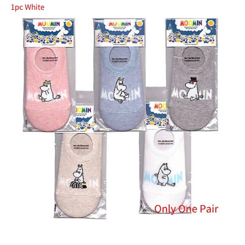 

Повседневные носки-след с мультяшным рисунком бегемота Мумина, подходящие как для мужчин, так и для женщин белый