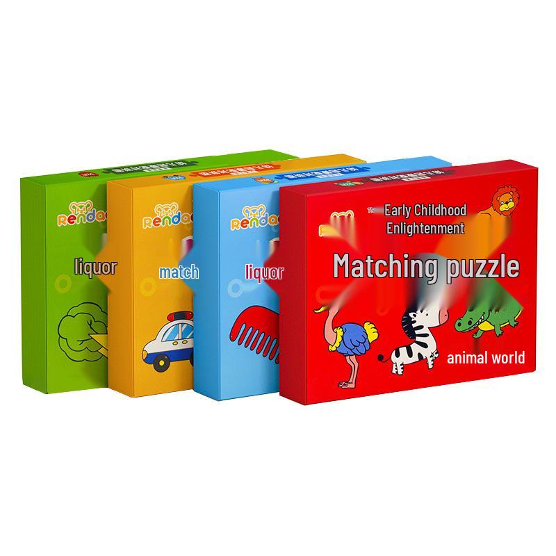 Handmade Educational Matching Cards & Puzzles for Toddlers (Ages 1-3) - Boost Literacy & Intelligence for Boys & Girls