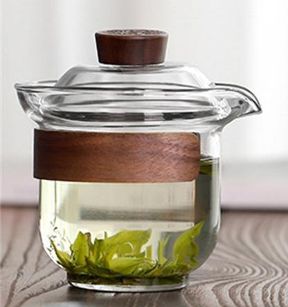 

210ml High Boron Silicon Glass Gaiwan Tea Cup Cover Wooden Heat Insulation Chinese Tea Bowl Tureen Taste Tea Teaware 210ml чистый