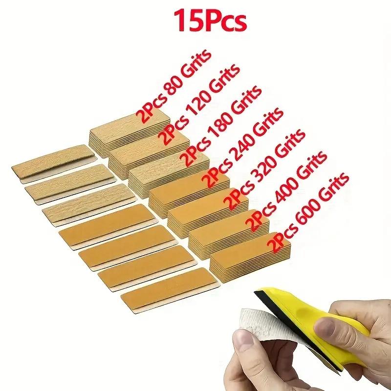 

15/36/71 Pcs sander set for small projects: 3.5 x 1 detail sanding tool with 80-600 mesh sandpaper, woodworking