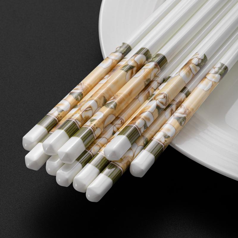 Camellia Ceramic ChopsticksHigh-grade Antibacterial and Anti-mould Chopsticks for Home UseNon-slip and Non-drop