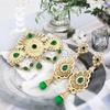 Gold Color Wedding Jewelry Brooch Earring Sets For Women Pins Bijoux Gift