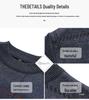 Dad's Warm Plaid Sweater for Middle-Aged & Elderly Men 50s 60s - Plus Velvet, Thick, Round Neck, Autumn & Winter Base Layer.