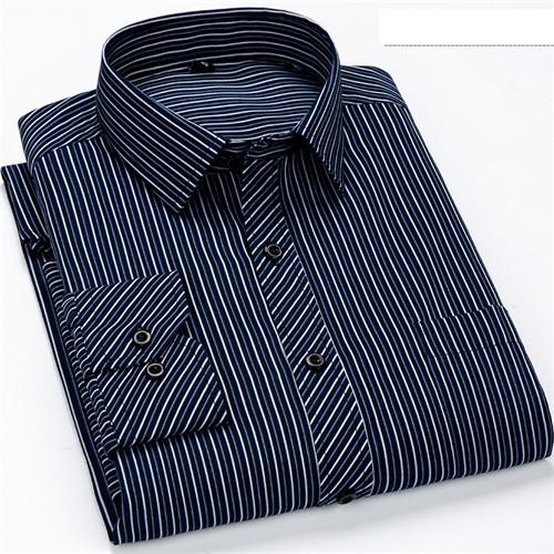8XL 7XL 6XL Plus Size Men Long Sleeved Shirt  Mens Business Casual  Slim Fit Shirts Men Striped Dress Work Social Dress Shirt