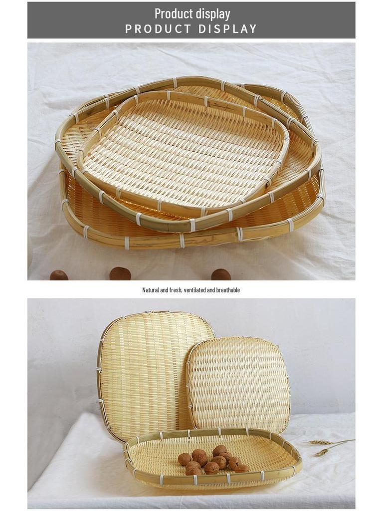 Handmade Square Bamboo Basket: Versatile for Winnowing, Drying, Steaming, or Sifting