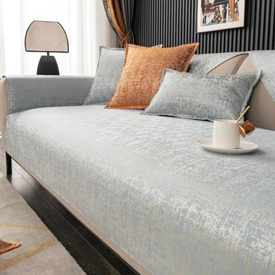 Jacquard Chenille Sofa Cover European Style Plain Stripe  Modern Non-slip Satin Edging Recliner Cover Towel Four Seasons Genera