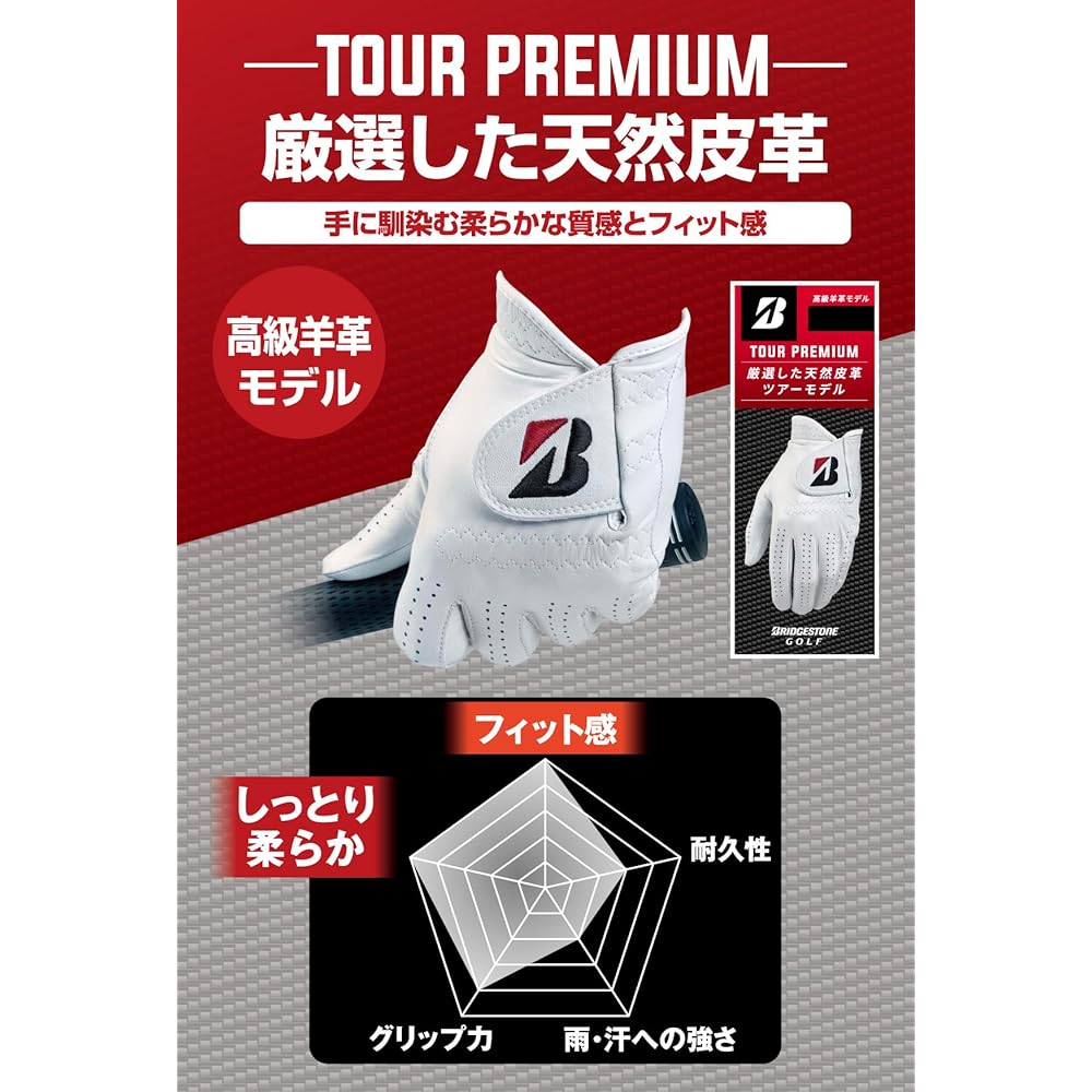 Bridgestone Tour Premium Golf Gloves White 25cm Men's GL2500WH25
